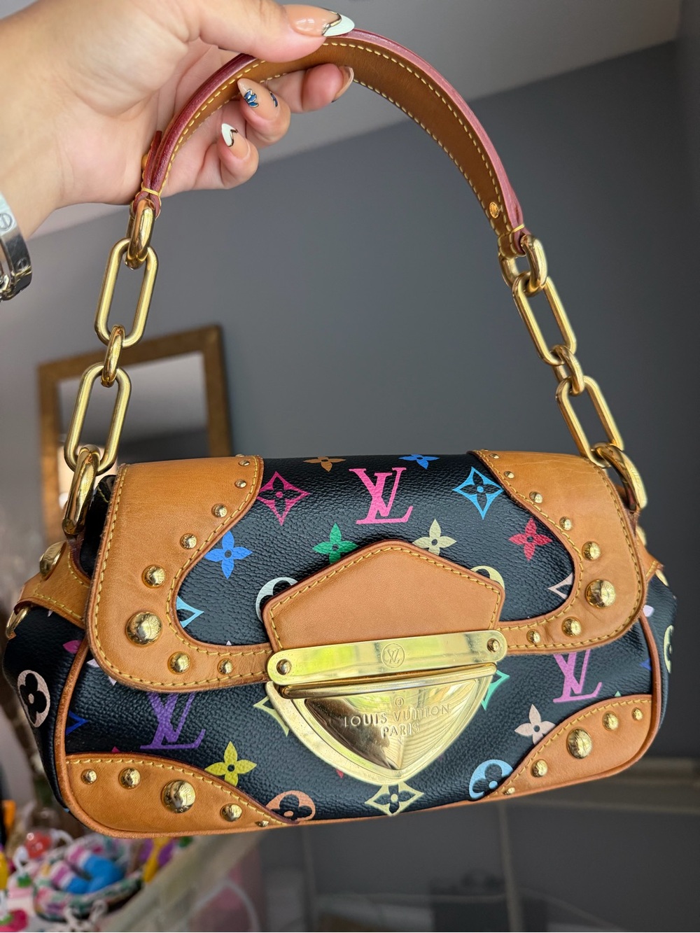 Louis Vuitton Marilyn Black Multicolor Murakami Bag